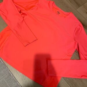 Under Armour Women's Neon Coral Long Sleeve Tee